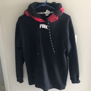 PINK hoodie, Sherpa lined